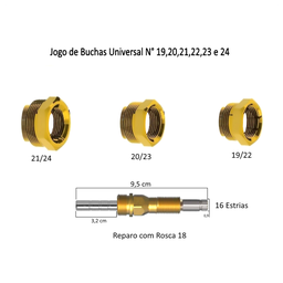 Kit Reparo Salva Registro Pressão Chuveiro 7x1 Universal C50:Amarelo/Cromado - 2