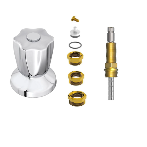 Kit Reparo Salva Registro Pressão Chuveiro 7x1 Universal C50:Amarelo/Cromado