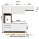 Ver imagem 2 de Cozinha Completa Lux Com Armário E Balcão 6 Portas 3 Gavetas