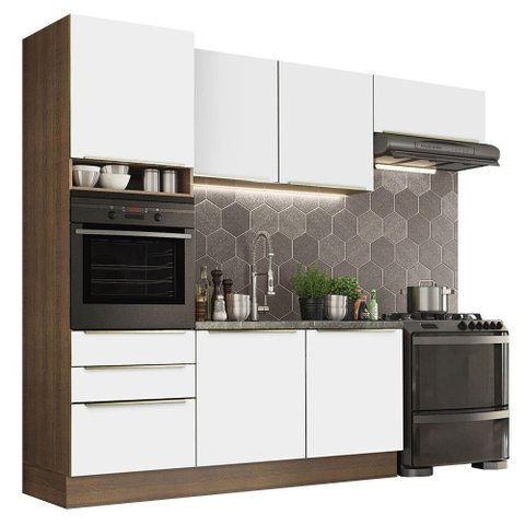 Cozinha Completa Lux Com Armário E Balcão 6 Portas 3 Gavetas