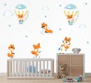 Ver imagem 1 de Adesivo de Parede Infantil Raposas no Balão Raposinha Cute