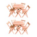 Ver imagem 1 de Kit 2 Conjuntos Mesa Dobrável 60x60cm com 4 Cadeiras em Madeira Maciça - Cru