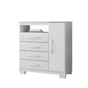 Ver imagem 7 de Guarda-Roupa Casal 6 Portas 2 Gavetas e Cômoda Sapateira 4 Gavetas Itapema Branco
