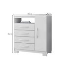 Ver imagem 4 de Guarda-Roupa Casal 6 Portas 2 Gavetas e Cômoda Sapateira 4 Gavetas Itapema Branco