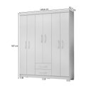 Ver imagem 3 de Guarda-Roupa Casal 6 Portas 2 Gavetas e Cômoda Sapateira 4 Gavetas Itapema Branco