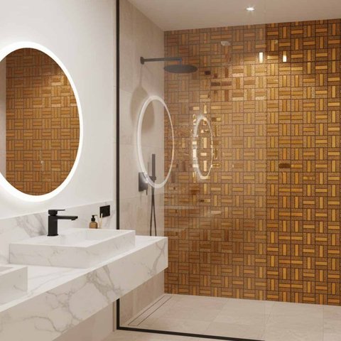 Pastilha de Vidro Autocolante Kit 15 Uni Parede Sala Cozinha Box Banheiro Decorativa Facil Aplicacao