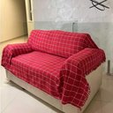 Ver imagem 1 de Kit 2 Manta para Sofá Grande 240x180cm 100% Algodão Artesanal Vermelho com Branco