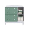 Quarto Infantil 3 Peças com Berço 3 em 1 Cômoda e Prateleira Cor:branco com Verde - 7