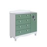 Quarto Infantil 3 Peças com Berço 3 em 1 Cômoda e Prateleira Cor:branco com Verde - 6