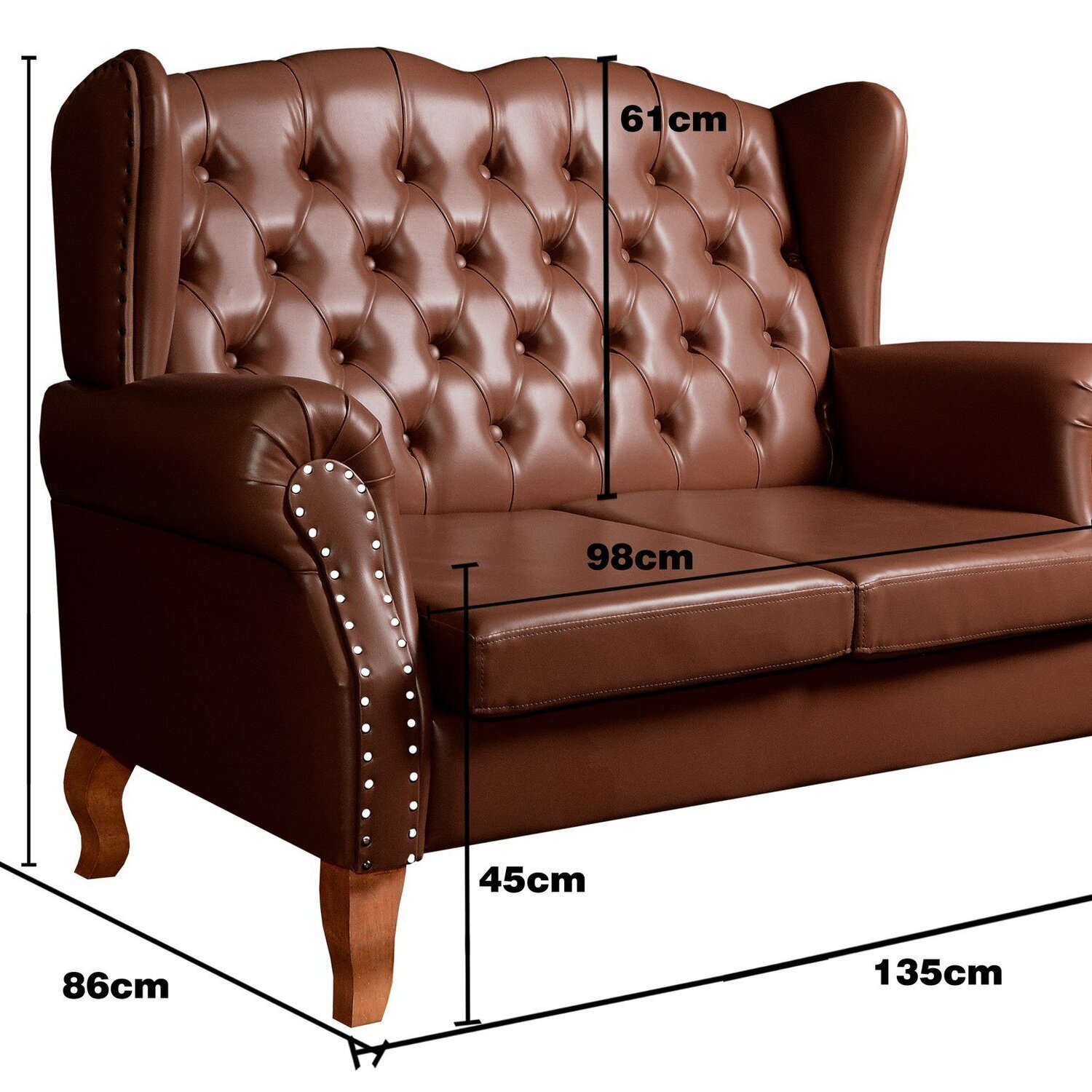 Sofá Imperador Namoradeira Chesterfield Retrô Colonial - 3