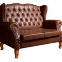 Ver imagem 2 de Sofá Imperador Namoradeira Chesterfield Retrô Colonial Marrom Café