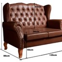Ver imagem 3 de Sofá Imperador Namoradeira Chesterfield Retrô Colonial Marrom Café