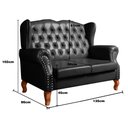 Ver imagem 3 de Sofá Imperador Namoradeira Chesterfield Retrô Colonial Preto