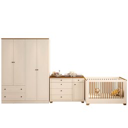 Quarto de Bebê Completo 1 Berço 1 Cômoda e 1 Guarda Roupa 4 Portas Baby Ananda Casatema - 2