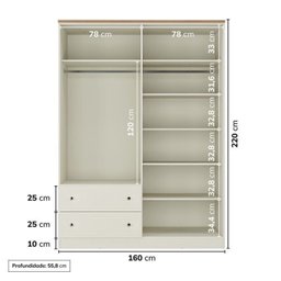 Quarto de Bebê Completo 1 Berço 1 Cômoda e 1 Guarda Roupa 4 Portas Baby Ananda Casatema - 6