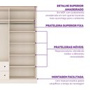 Ver imagem 7 de Quarto de Bebê Completo 1 Berço 1 Cômoda e 1 Guarda Roupa Baby Ananda Casatema MadeiraOriginals Branco/Offwhite/Mel