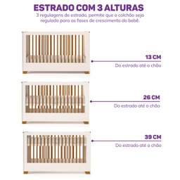 Quarto de Bebê Completo 1 Berço 1 Cômoda e 1 Guarda Roupa 4 Portas Baby Ananda Casatema - 10