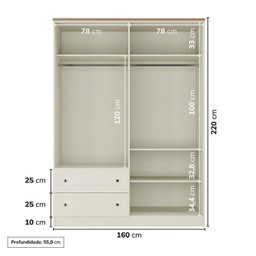 Quarto de Bebê Completo 1 Berço 1 Cômoda e 1 Guarda Roupa 4 Portas Baby Ananda Casatema - 5