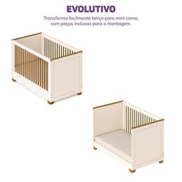 Quarto de Bebê Completo 1 Berço 1 Cômoda e 1 Guarda Roupa 4 Portas Baby Ananda Casatema - 14