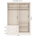 Ver imagem 6 de Quarto de Bebê Completo 1 Berço 1 Cômoda e 1 Guarda Roupa Baby Ananda Casatema MadeiraOriginals Branco/Offwhite/Mel