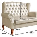 Ver imagem 3 de Sofá Imperador Namoradeira Chesterfield Retrô Colonial Bege
