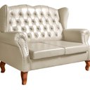 Ver imagem 2 de Sofá Imperador Namoradeira Chesterfield Retrô Colonial Bege