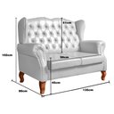Ver imagem 3 de Sofá Imperador Namoradeira Chesterfield Retrô Colonial Branco