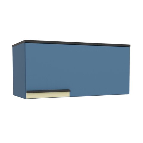 Armário Aéreo 1 Porta Basculante 80cm Azul Orion Cozinha Flórida Órion