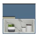 Ver imagem 2 de Armário Aéreo 80cm 1 Porta Basculante 1 Nicho Cozinha Flórida Azul/Órion/Calacatta