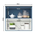 Ver imagem 4 de Armário Aéreo 80cm 1 Porta Basculante 1 Nicho Cozinha Flórida Azul/Órion/Calacatta