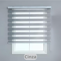 Persiana Rolo Double Vision Zebra 1,80l X 1,60a Cinza Escuro - 2