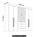 Ver imagem 3 de Guarda Roupa Casal 262cm com Espelho Giard D02 Amêndola/nude - Mpozenato