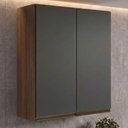 Ver imagem 2 de Armario Aereo 2 Portas MDF 80x90 cm Kali 119846 Carvalho Toq Chumbo Nicioli
