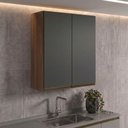 Ver imagem 6 de Armario Aereo 2 Portas MDF 80x90 cm Kali 119846 Carvalho Toq Chumbo Nicioli