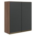 Ver imagem 1 de Armario Aereo 2 Portas MDF 80x90 cm Kali 119846 Carvalho Toq Chumbo Nicioli