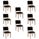 Ver imagem 1 de Kit 8 Cadeiras Decorativa Sala de Jantar Luxo Julia Facto Marrom - Mozzelar