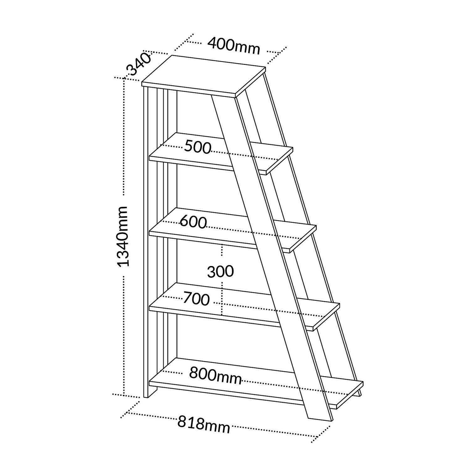 Estante Escada Multiuso para Livros 5 Prateleiras 134cmx82cm - 4