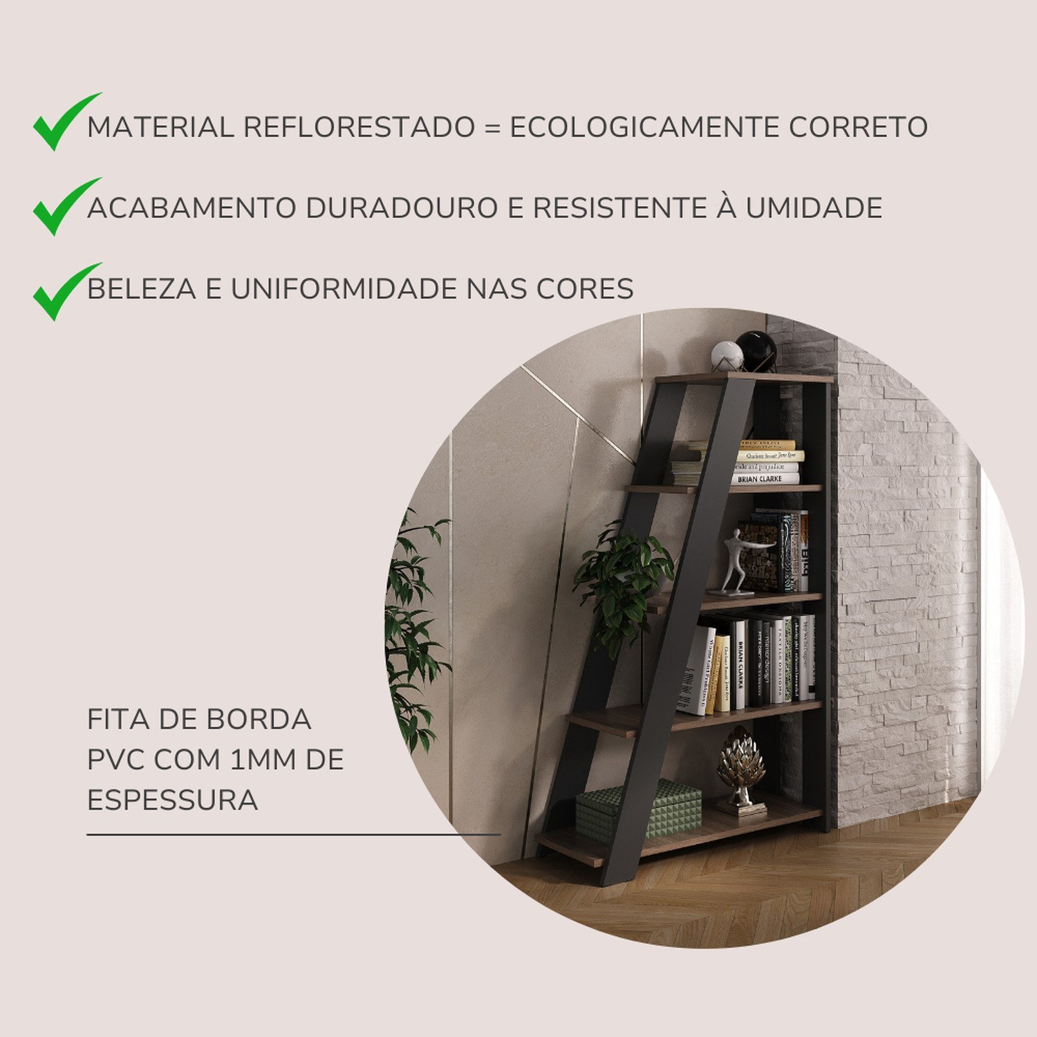 Estante Escada Multiuso para Livros 5 Prateleiras 134cmx82cm - 6