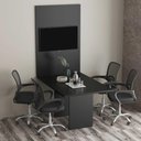 Ver imagem 1 de Mesa Reunião Escritório 136cm e Painel para Tv 32 Polegadas Cor:preto