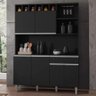 Kit Aurora 130cm Cozinha Compacta com Nichos Preto - 2