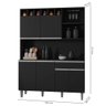 Kit Aurora 130cm Cozinha Compacta com Nichos Preto - 3