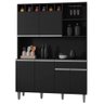 Kit Aurora 130cm Cozinha Compacta com Nichos Preto - 1