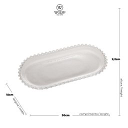 Kit 3 Travessas Doce/ Rocambole Oval Cristal Wolff 30x15x3cm - 4