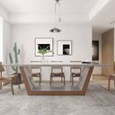 Ver imagem 1 de Mesa de Jantar Retangular La Victor 280 X 110 Cm com Vidro Branco