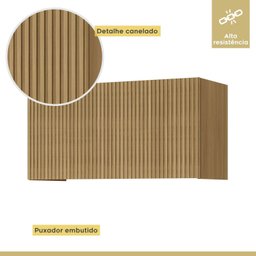 Cozinha 3 Peças Paneleiro 2 Portas 2 Gavetas, Armário Aéreo 2 Portas 120cm e Aéreo Geladeira Rainha - 9