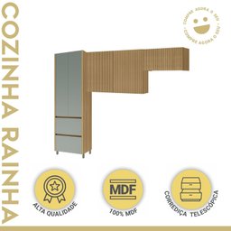 Cozinha 3 Peças Paneleiro 2 Portas 2 Gavetas, Armário Aéreo 2 Portas 120cm e Aéreo Geladeira Rainha - 19