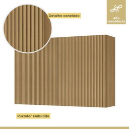 Cozinha 3 Peças Paneleiro 2 Portas 2 Gavetas, Armário Aéreo 2 Portas 120cm e Aéreo Geladeira Rainha - 6