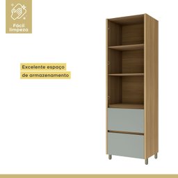 Cozinha 3 Peças Paneleiro 2 Portas 2 Gavetas, Armário Aéreo 2 Portas 120cm e Aéreo Geladeira Rainha - 5