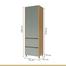 Cozinha 3 Peças Paneleiro 2 Portas 2 Gavetas, Armário Aéreo 2 Portas 120cm e Aéreo Geladeira Rainha - 13