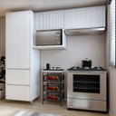 Ver imagem 1 de Cozinha 3 Peças Paneleiro 2 Portas 2 Gavetas, Aéreo Microondas e Armário Aéreo 120cm Rainha